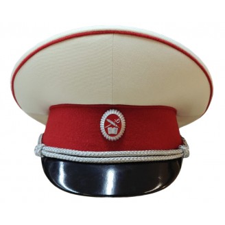 Фуражка кадетская белый верх, красный окол F236