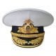 Фуражка ВМФ адмиральская белая чехол съемный, с машинной вышивкой VMF016