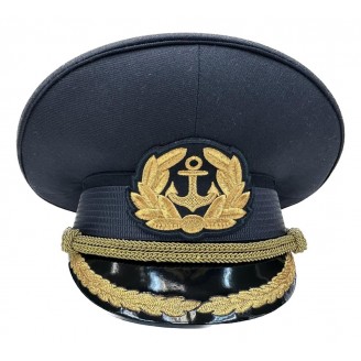 Офицерская фуражка черная с машинной вышивкой кокарды и козырька Y155
