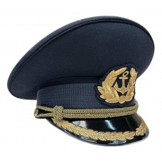 Капитанская фуражка черная с машинной вышивкой кокарды и козырька Y155