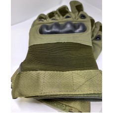 Тактические перчатки хаки с пластиковыми накладками