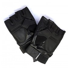 Тактические перчатки черные с пластиковыми накладками